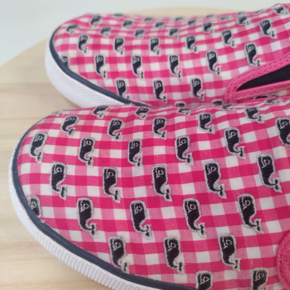 Sperry Vineyard Vines Seaside Gingham Pink & White Sneakers Big Kids US 5M - Picture 5 of 15